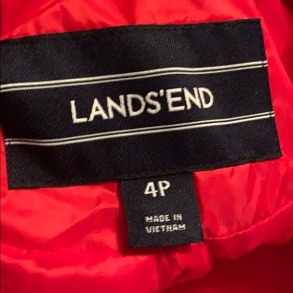 Lands’ End Primaloft Scarlet Cherry Red Snapfront Puffer Jacket 4 - Picture 8 of 9